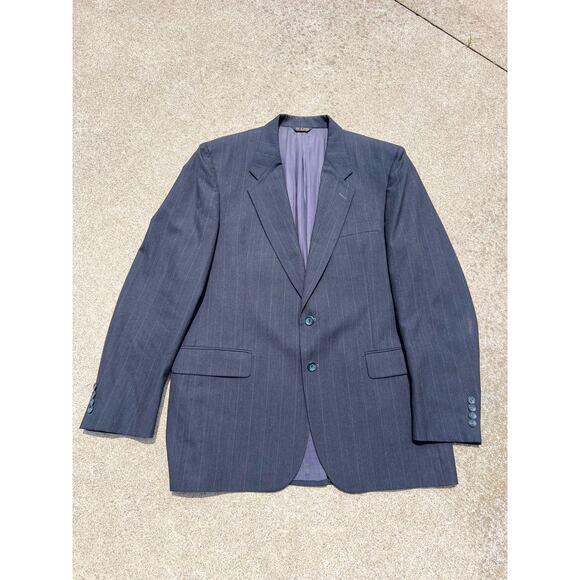 Vintage Coburne Square Gray Pinstripe Wool Single Breasted Suit Set – Chest 46 - Picture 2 of 12